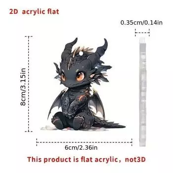 Unique Cartoon Style Acrylic Black Dragon Pendant For Accessories Auto