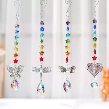 Unique Crystal Wind Chime Exquisite Window Hanging Suncatchers Butterfly Prism Pendant Home Style 4