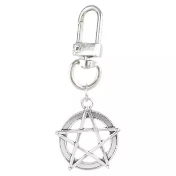 Unique Designs Hollowed Out Star Designs Keyring Sturdy Alloy Keychain Charm Pendant Fashion Accessory Daily Use серебряный