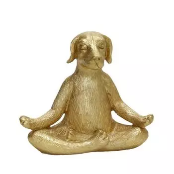 Unique Dog Yoga Statue Resin Animal Miniatures Sculpture Crafts Dog Figurine Yard