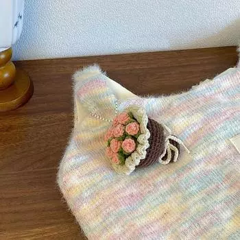 Unique Handmade Knitting Key Ring Cute Bag Pendant Keychain Small Gifts style 10
