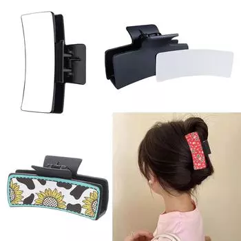 Уникальные термотрансферные заколки для волос из ПЭТ, термоотпечатанные накладки для волос из ПЭТ, креативные аксессуары для волос в виде краба для вечеринок и путешествий кофейный