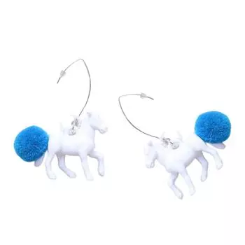 Unique Horse Earrings with Heart and Paperclip Pattern Cuteness Pony Earrings Resin Texture Suitable for Everyday Wear 2
