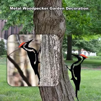 Unique Metal Woodpecker Silhouette Wall Art -resistant Outdoor Decor, Perfect For Garden Decoration One Size