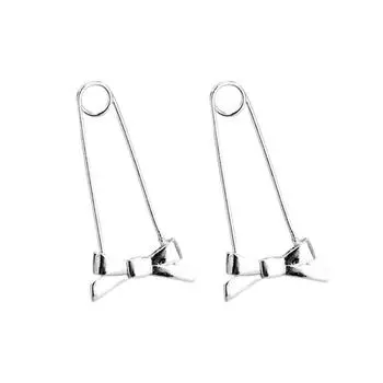 Unique Personality Lost A Paper Clip Stud Earrings, Ear Buckles, Simple Style Bow Pin Earrings, Spring And Autumn Models copper