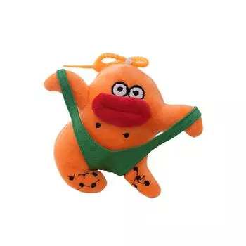 Unique Plush Keychain Funny Plush Key Rings Sausage Mouth Doll Shape Key Hanging Ornament for Backpack or Car Decoration оранжевый