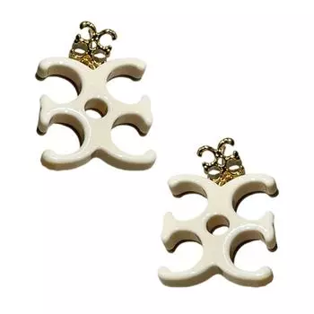 Unique Statement Letter Earrings Colorful Resin Designs Portable for Parties and Everyday Wear Fashion Jewelry бежевый