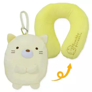 Unique Sumikkogurashi 2WAY Cushion Cat Height 22cm x Width 18cm x Depth 18cm [043706] Size Approx.