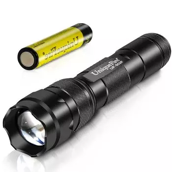 UniqueFire Small Frosted LED Handy Adjustable 5 Battery Includes 18650 For Night Dog Night Car Emergency Clip Included Flashlight, Flashlight, Light,