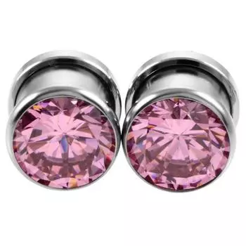 Унисекс, 2 шт., хрустальные затычки для ушей, расширитель для ушей, туннельный винт, ювелирный калибр, аксессуары из блестящей стали 4mm чистый