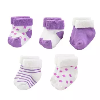 Унисекс 5 пар Хлопковые детские носки для мальчиков Новорожденные Однотонные Наборы носков для девочек 0-12 месяцев Детские товары Аксессуары Bebes 4M
