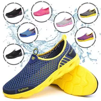 Унисекс Акваобувь Мужские Женские Забродные Сандалии Уличные Повседневные Водные Тапочки Дышащая Сетка Пешие Спортивные Кроссовки Пляжные Сандалии 39 чёрный