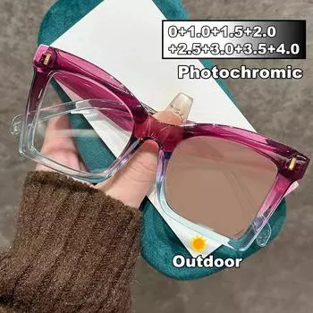 Унисекс анти-УФ фотохромные очки для чтения для мужчин и женщин с большой оправой для дальнего зрения унисекс большие очки для пресбиопии 1.0