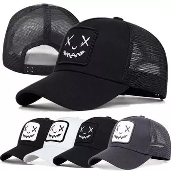 Бейсбольная кепка унисекс с нашивкой для лица и узором, кепки для мужчин и женщин, летняя шляпа дальнобойщика 54cm-60cm