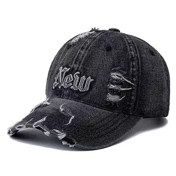 Унисекс бейсболка НОВАЯ кепка с надписью Джинсовая кепка Мужская Женская уличная модная кепка Спортивные кепки 56cm-60cm чёрный