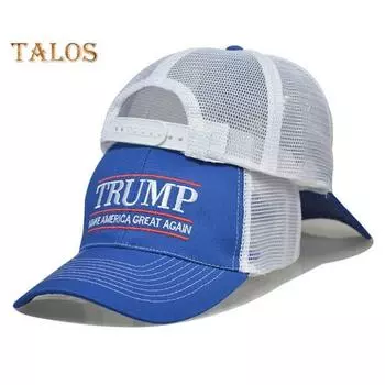 Унисекс Бейсболка Trump 2024 Письмо Флаг Вышивка Длинные поля Солнцезащитный крем Полая сетка Анти-УФ Регулируемый хвостик Отверстие Открытый фуражка чёрный