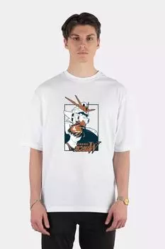 Унисекс, белая футболка большого размера, мобильный костюм Gundam Wing