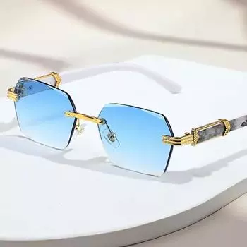 Унисекс без оправы солнцезащитные очки для мужчин и женщин модные градиентные солнцезащитные очки летние туристические трендовые очки