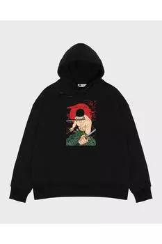 Unisex Black Hooded Sweatshirt Cazador