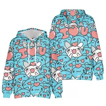 Унисекс Bugcat Capoo Hoodie Толстовка с принтом в виде мультфильма Уличная одежда Толстовки для пар Мужчины Женщины XS