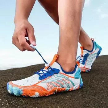 Унисекс быстросохнущие нескользящие пятипалые водные тапочки для активного отдыха 41 оранжевый/чёрный