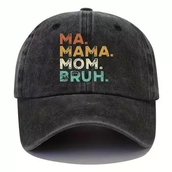 Unisex casual, simple, versatile, trendy printed letters BRUH baseball cap