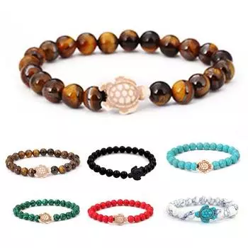 Унисекс Черепаха Натуральный Камень Бусы Очарование Браслет Ювелирный Подарок 1#