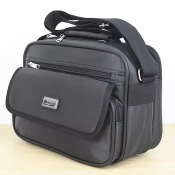 Унисекс черная водонепроницаемая сумка через плечо с кошельком и отделениями для хранения