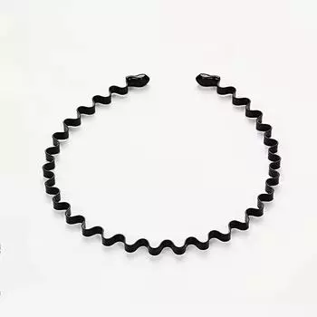 Унисекс Черные Эластичные Нескользящие Простые Металлические Ободки для Волос для Мужчин Женщин Волнистая Повязка на Голову Весенний Обруч для Волос Модные Аксессуары для Волос