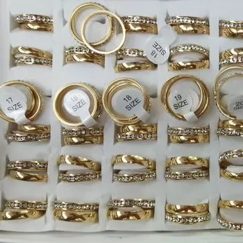 Унисекс циркониевый браслет из матовой свадьбы из нержавеющей стали, однотонные кольца для вечеринок для мужчин и женщин 17