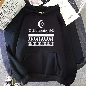 Унисекс Dellafuente FC Logo Gotico Розовые классические толстовки с крутым принтом Зимняя толстовка унисекс Весна/Осень Толстовка Женская Sudaderas Harajuku 2XL
