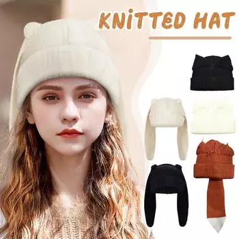 Унисекс Дизайн Персонализированная Вязаная Шерстяная Шапка Милая И Теплая Осенняя И Зимняя Шапка One Size