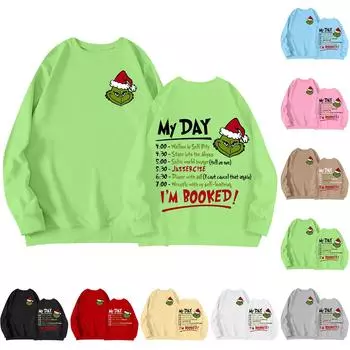 Унисекс Длинные рукава Повседневный однотонный круглый вырез Толстовка Топ XL хаки