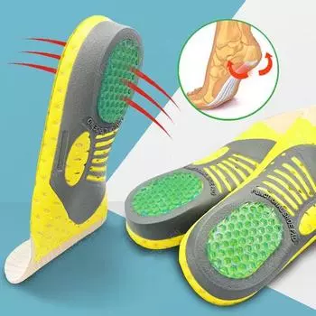 Унисекс для поддержки высокого свода стопы стельки премиум ПВХ ортопедическая обувь подошва спортивная вставка для ухода за ногами S EU 35-40 чёрный