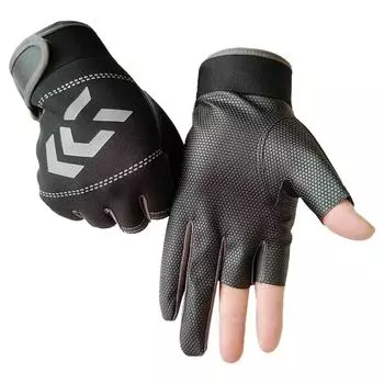 Унисекс дышащие противоскользящие защитные перчатки с 3 пальцами для рыбалки на открытом воздухе жёлтый