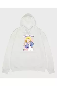 Unisex Ecru Hooded Sweatshirt 18