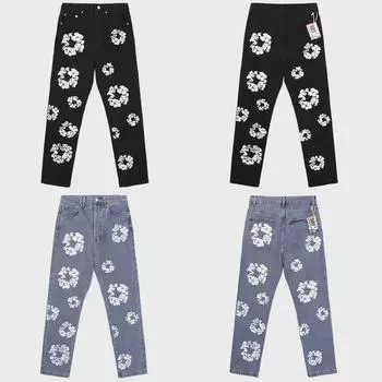 Унисекс европейские и американские модные брюки Flame - повседневные джинсы больших размеров для подростков 30