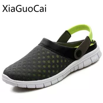 Unisex Fashion Summer Men Sandals Slippers Outdoors Slip-on Male Beach Sandals Rubber Slides for Couple W2 35 5.5 синий
