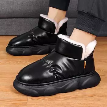 Unisex Fluffy House Shoes Winter Toast Women Warm Plush Cotton Indoor Home Non-Slip Thick Sole Furry Shoes Waterproof Snow Boots 40-41 хаки