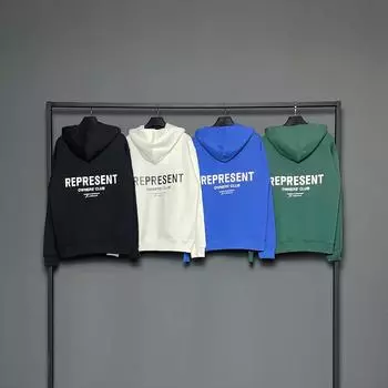 Унисекс FOG Streetwear Толстовка с капюшоном: Простая надпись «ПРЕДСТАВЛЯЙ» на спине M