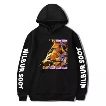 Унисекс FragPunk Hoodie Толстовка с капюшоном с рисунком в уличном стиле для пар Мужские и женские XS чёрный