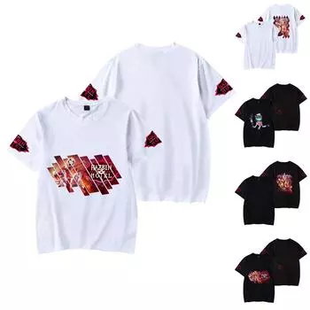 Унисекс футболка с коротким рукавом с принтом Унисекс Свободный повседневный топ с коротким рукавом L чёрный