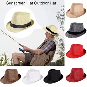 Унисекс гангстерская кепка от солнца пляжная шляпа от солнца с соломенной лентой хаки