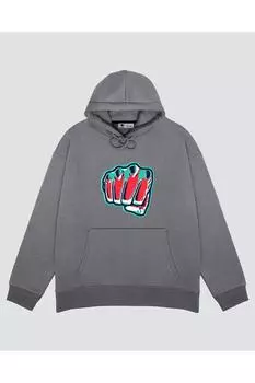 Unisex Gray Hooded Sweatshirt One Punch