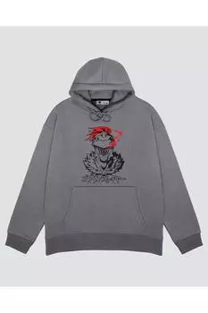Unisex Gray Hooded Sweatshirt Orcbolg