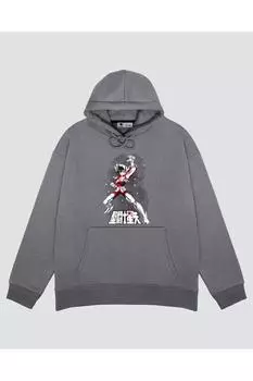 Unisex Gray Hooded Sweatshirt Pegasus
