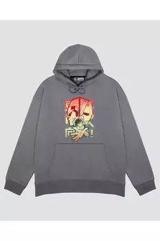 Unisex Gray Hooded Sweatshirt Plus Ultra Hero