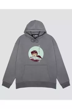 Unisex Gray Hooded Sweatshirt Rock Lee - Drunken Fist