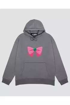 Unisex Gray Hooded Sweatshirt Sailor Jupiter Bow