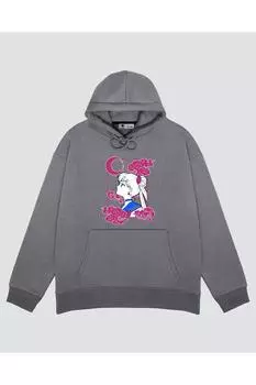 Unisex Gray Hooded Sweatshirt Sailor Moon